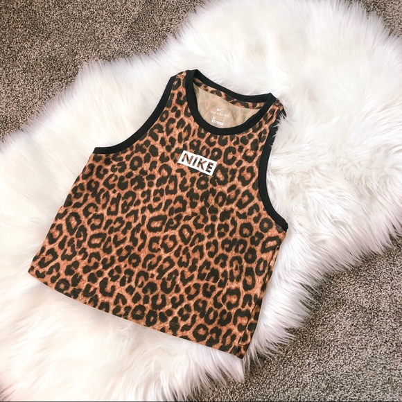 nike leopard print crop top